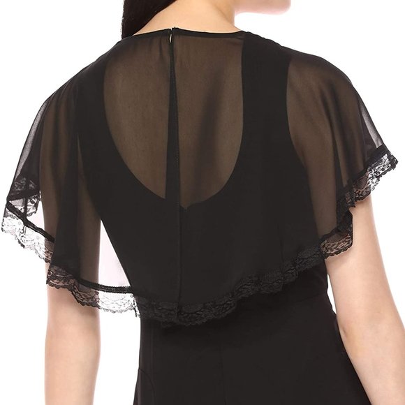 Nanette Lepore Dresses & Skirts - Nanette Lepore Cape Sleeve w Lace Chiffon Dress 6